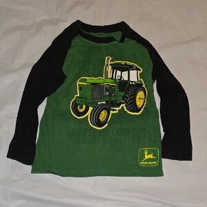 John Deere Boys Tractor Graphic Long Sleeved Shirt Size 5